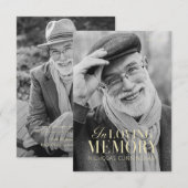 In Loving Memory モダン Photoエレガント Memorial サンキューカード (正面/裏面)