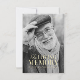 In Loving Memory モダン Photoエレガント Memorial サンキューカード