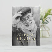 In Loving Memory モダン Photoエレガント Memorial サンキューカード (スタンド正面)