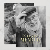 In Loving Memory モダン Photoエレガント Memorial サンキューカード (正面/裏面)