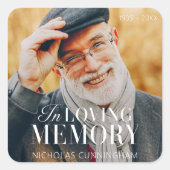 In Loving Memory モダン Photoエレガント Memorial スクエアシール (正面)
