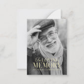 In Loving Memory モダン Photoエレガント Memorial ノートカード (正面)