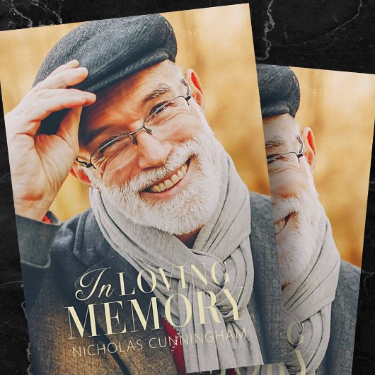 In Loving Memory モダン Photoエレガント Memorial ノートカード