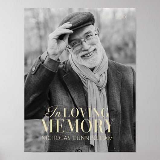 In Loving Memory モダン Photoエレガント Memorial ポスター (正面)