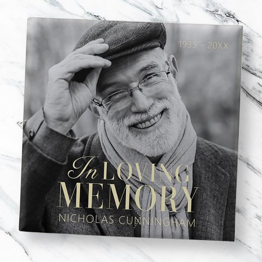 In Loving Memory モダン Photoエレガント Memorial 缶バッジ