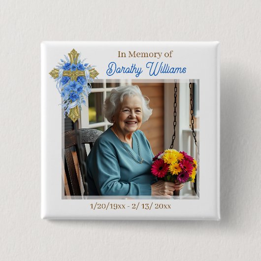 In Loving Memory | 思い出の写真メモリアル 缶バッジ (正面)