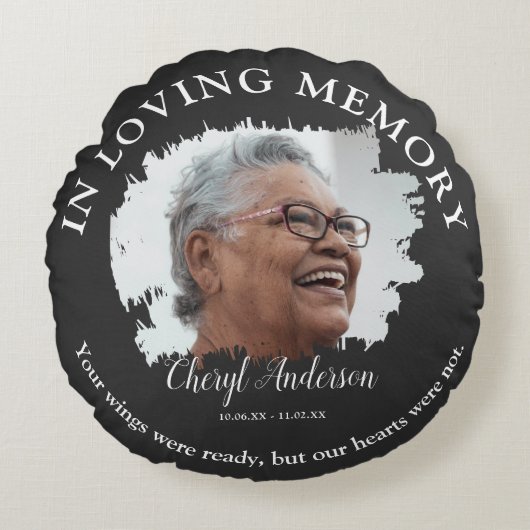 In Loving Memory | 思い出の写真入りメモリアルピロー ラウンドクッション (正面)