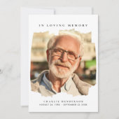 In Loving Memory 2-写真 モダン 葬儀 サンキューカード (正面)