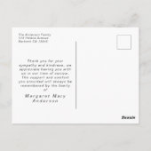 In Loving Memory 3 Photo Funeral Thank You ポストカード (裏面)