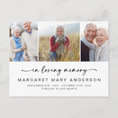 In Loving Memory 3 Photo Funeral Thank You ポストカード (正面)