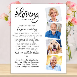 In Loving Memory 4フォト天国結婚の記念碑 ポスター