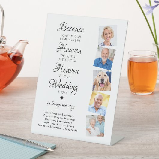 In Loving Memory 5フォト天国結婚の記念碑 台座サイン (インサイチュ)