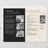 In Loving Memory 5-Photo エレガント Memorial Program (裏面)