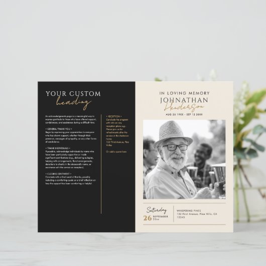 In Loving Memory 5-Photo エレガント Memorial Program (スタンド正面)