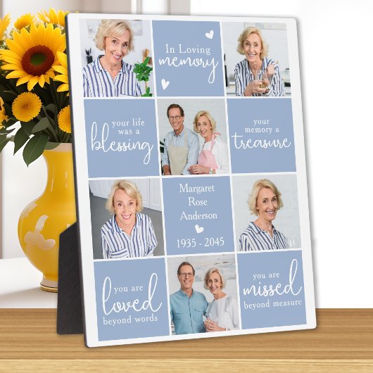 In Loving Memory 6 Photo Collage カスタム Memorial フォトプラーク