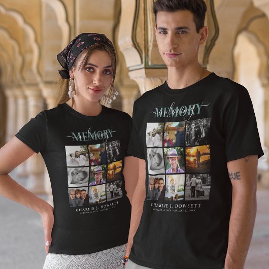 In Loving Memory 9Photo Collage Memorial Tribute Tシャツ