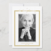 In Loving Memory B&W Golden Photo Service Dear ノートカード (正面)