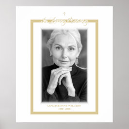 In Loving Memory B&W Golden Photo Service Dear ポスター