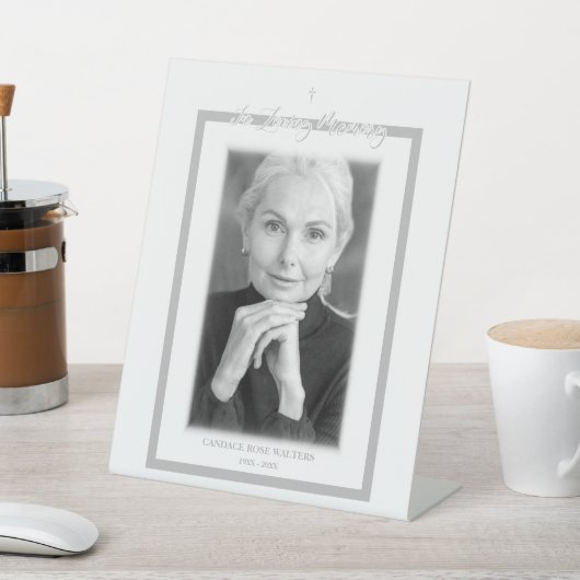 In Loving Memory B&W Grey Photo Service Dear 台座サイン (インサイチュ)