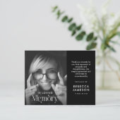 In Loving Memory B/W Photo Sympathy サンキューカード (スタンド正面)