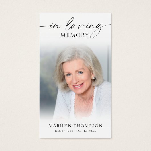 In Loving Memory Beach Photo Funeral Prayer Cards (正面)