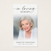 In Loving Memory Beach Photo Memorial Cards (正面)
