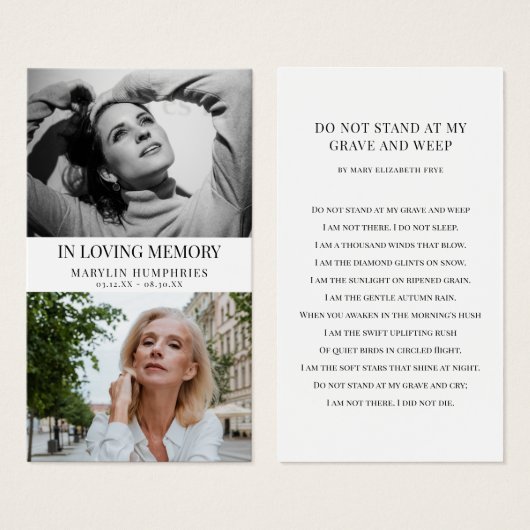 In Loving Memory Before & After Prayer Card (正面&裏面)