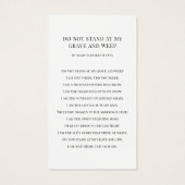 In Loving Memory Before & After Prayer Card (裏面)