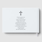 In Loving Memory Blue Floral Funeral Guest Book ゲストブック (裏面)