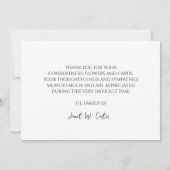 In Loving Memory Bluebonnets Texas Floral Funeral 招待状 (裏面)