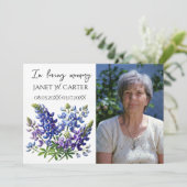 In Loving Memory Bluebonnets Texas Floral Funeral 招待状 (スタンド正面)