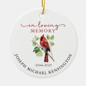 In Loving Memory Cardinal Memorial Keepsake セラミックオーナメント (正面)