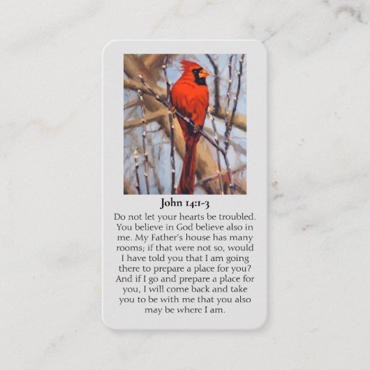 In Loving Memory Cardinal Sympathy Card 名刺 (正面)