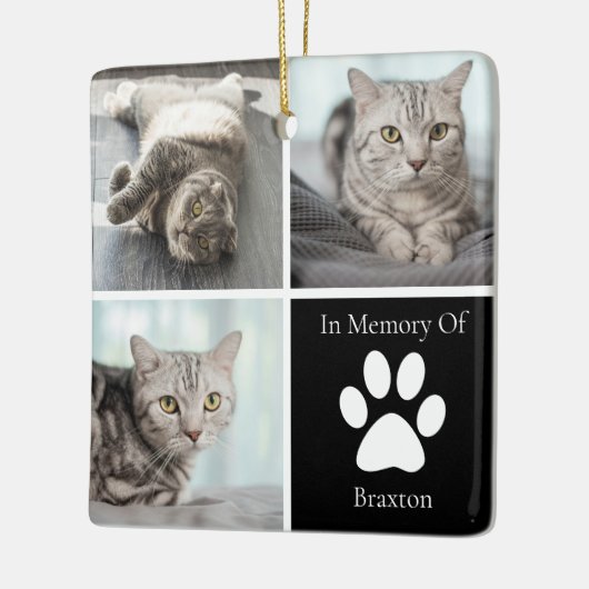In Loving Memory Cat記念ペットフォトカスタムー セラミックオーナメント (左)