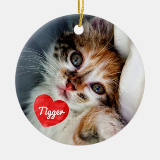 In Loving Memory - Cat Photo Pet Memorial セラミックオーナメント (正面)