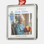 In Loving Memory | Christmas Photo Memorial メタルオーナメント (左)