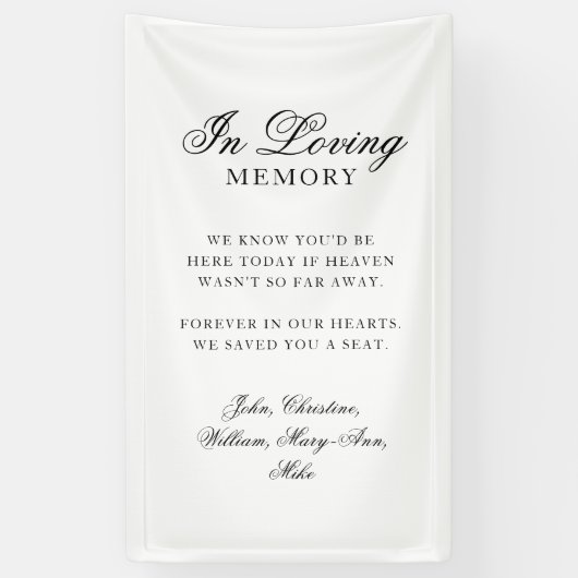 "In Loving Memory" Classic Wedding Memorial 横断幕 (縦)