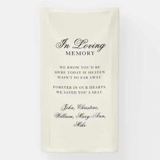 "In Loving Memory" Classic Wedding Memorial Beige 横断幕 (縦)