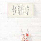 "In Loving Memory" Classic Wedding Memorial Beige 横断幕 (インサイチュ)