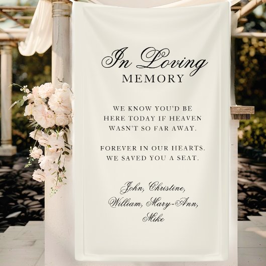 "In Loving Memory" Classic Wedding Memorial Beige 横断幕