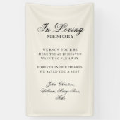 "In Loving Memory" Classic Wedding Memorial Beige 横断幕 (縦)