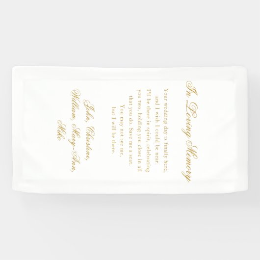 "In Loving Memory" Classic Wedding Memorial White 横断幕 (横)