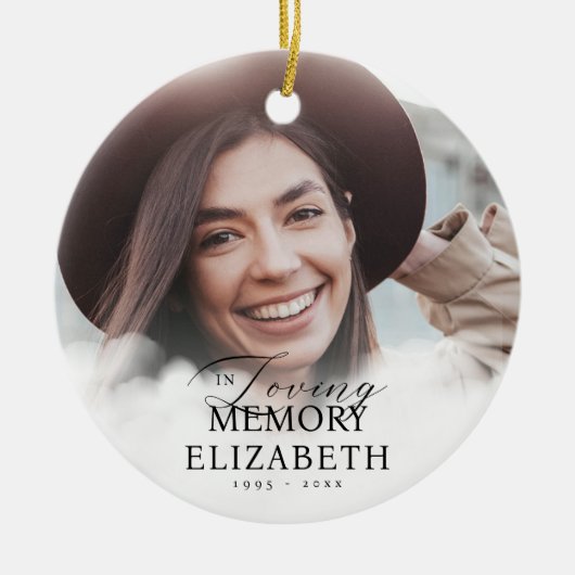 In Loving Memory Clouds記念写真モダン集 セラミックオーナメント (正面)