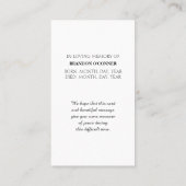 In Loving Memory Country side Memorial Card 名刺 (裏面)