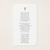 In Loving Memory Cross Photo Poem Prayer Card (裏面)