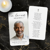 In Loving Memory Cross Photo Poem Prayer Card