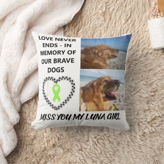 In Loving Memory - Custom Dog Tribute クッション (ブランケット)