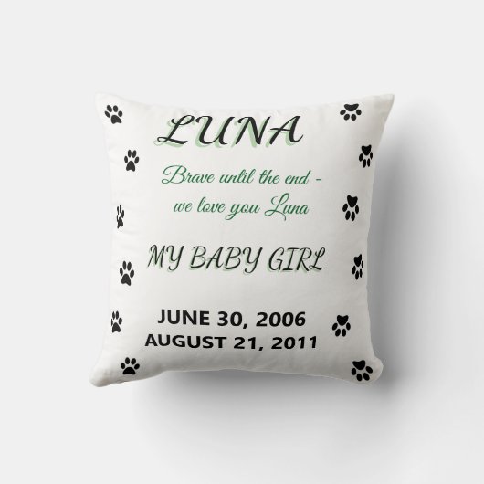 In Loving Memory - Custom Dog Tribute クッション (裏面)