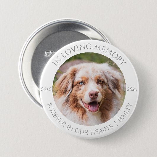 In Loving Memory Custom Pet Photo & Name Badge 缶バッジ (正面&裏面)