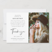 In Loving Memory Custom Photo & Message Sympathy  サンキューカード (正面)